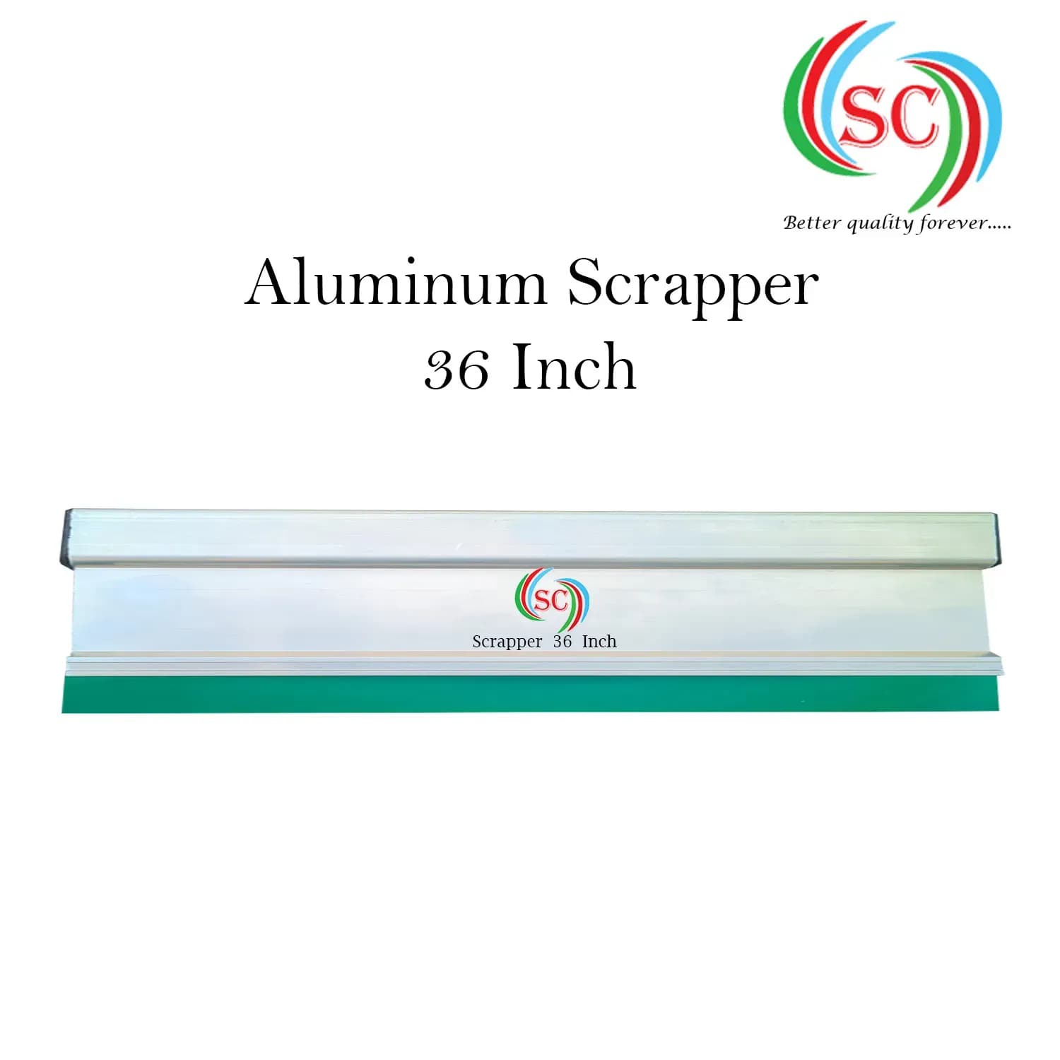 Aluminium Handle  with Premium Quality Squeeze Rubber | Screen Printing Tool for T-Shirt & Textile- 36 Inch