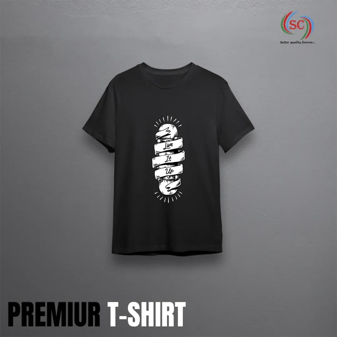 Premium Black Cotton Crew Neck T-Shirt – Casual Wear for Men
