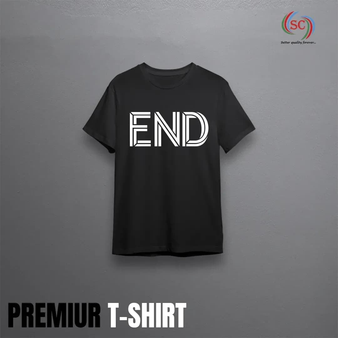 Premium Men's Black Cotton Tee – Soft, Breathable & Casual Wear
